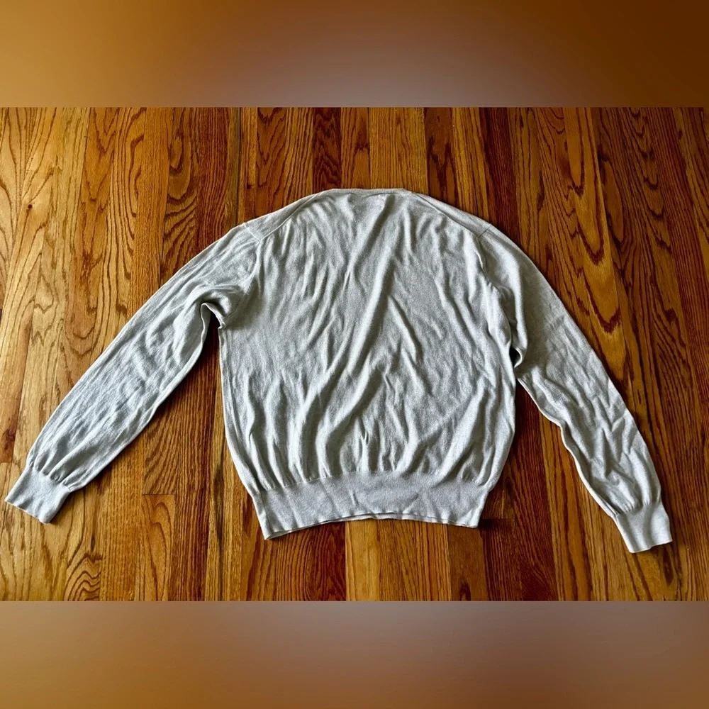 Polo by Ralph Lauren Light Gray Crewneck Sweater with Embroidered Pony - Medium